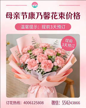 绍兴柯桥区花店母亲节康乃馨花束